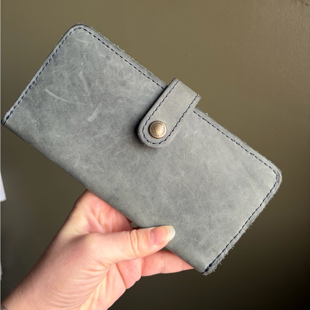 AP Portland Leather Large Bifold Wallet in Storm